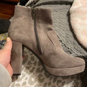 Grey suede booties!